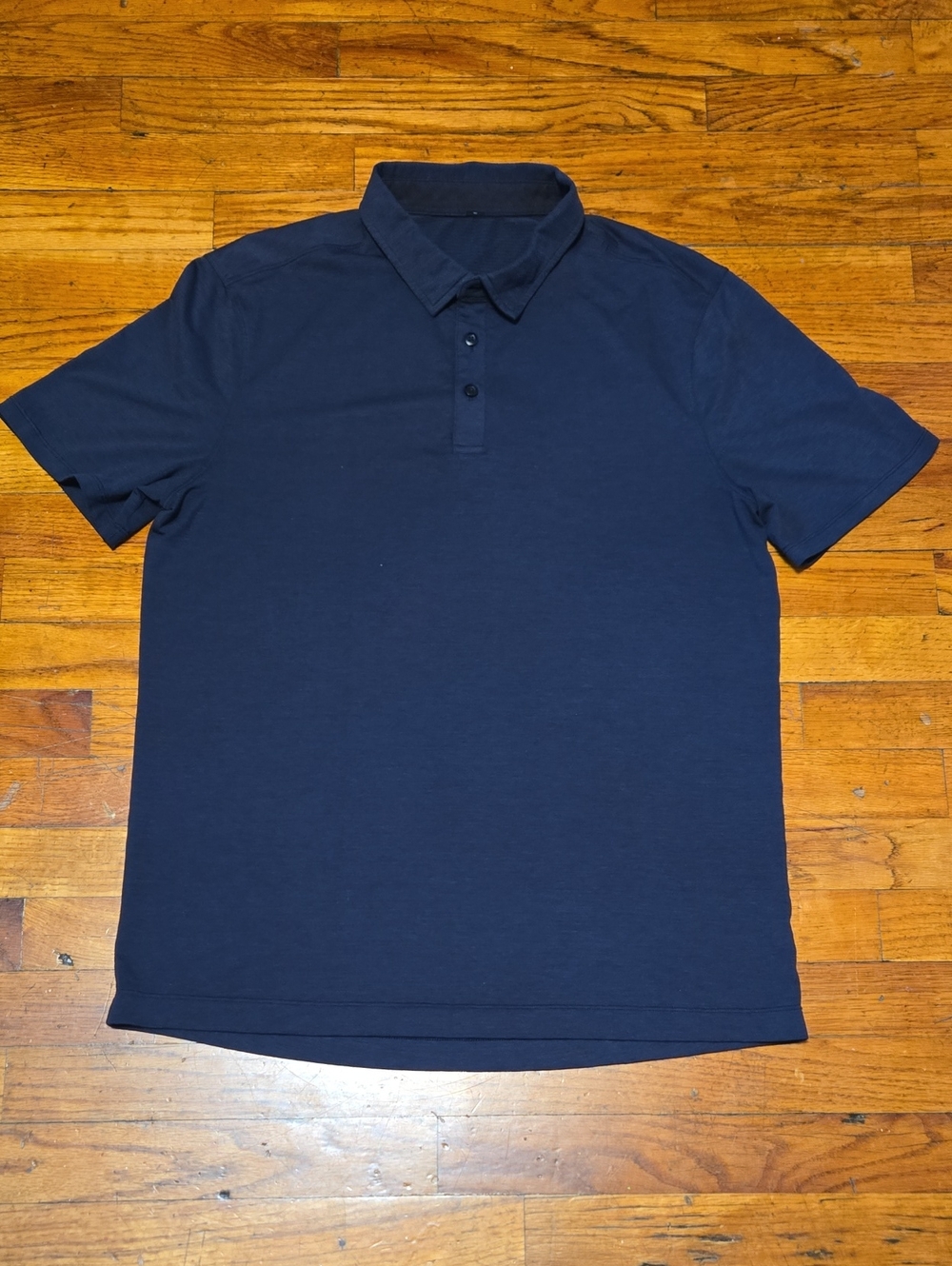 Lululemon Polo Shirt Mens L Blue Evolution Short Sleeve Athletic